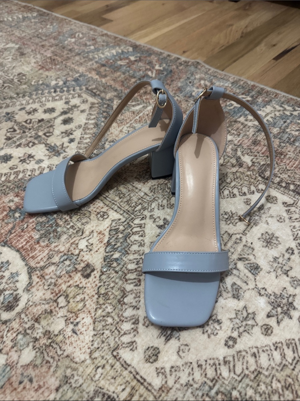 Classic Women's Ankle-Strap Block Heel Sandal in Light Blue - Picture 2 of 3